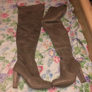 Tan Suede Knee High Boots